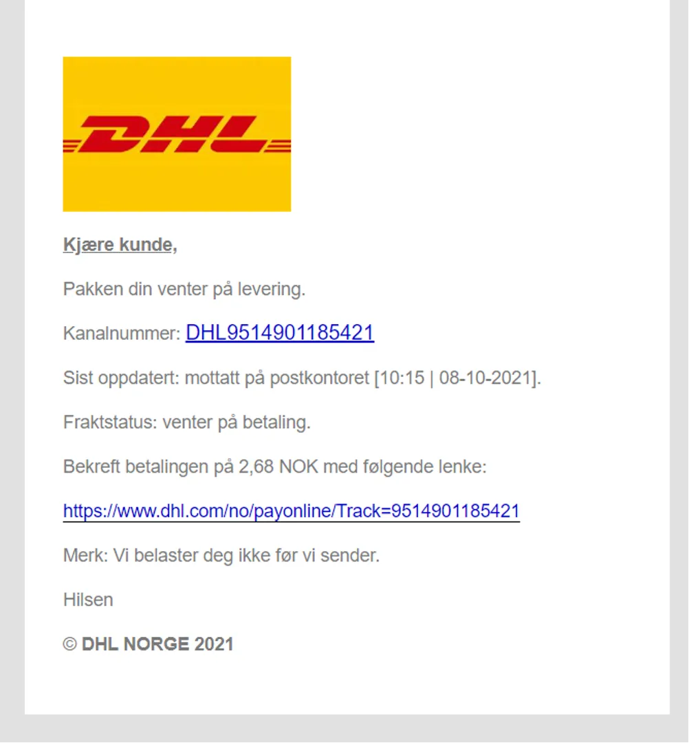 Norwegian Phishing Campaign